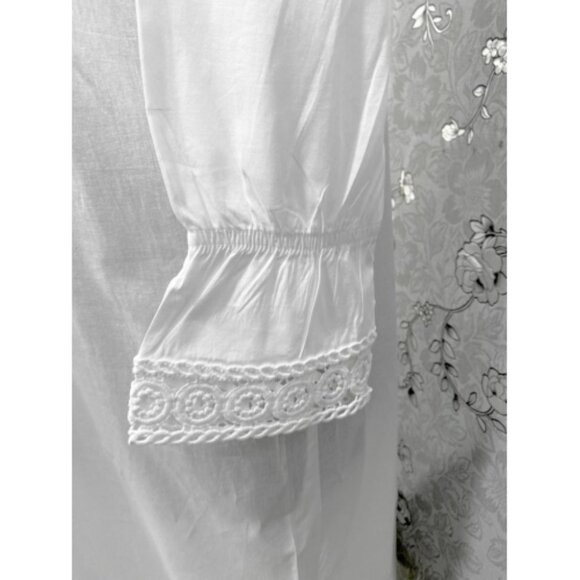 SoieRose SR-1213 Victorian 100% Cotton Nightgown – Square Neck Lace Trim - Picture 4 of 8